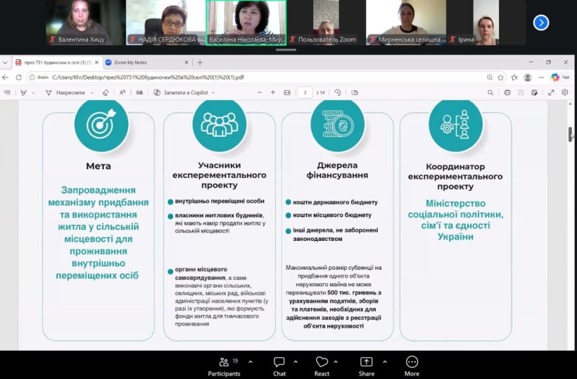 Відбулося чергове засідання Ради з питань внутрішньо переміщених осіб при Мирненській селищній військовій адміністрації