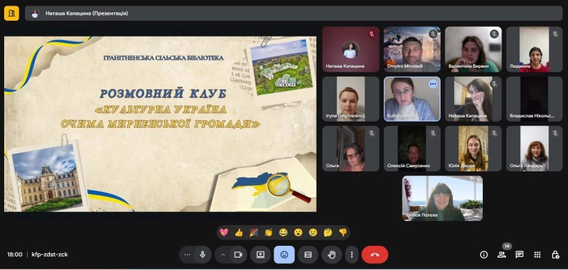 Відбулася онлайн-зустріч розмовного клубу «Я з України» на тему: «Культурна Україна очима Мирненської громади»