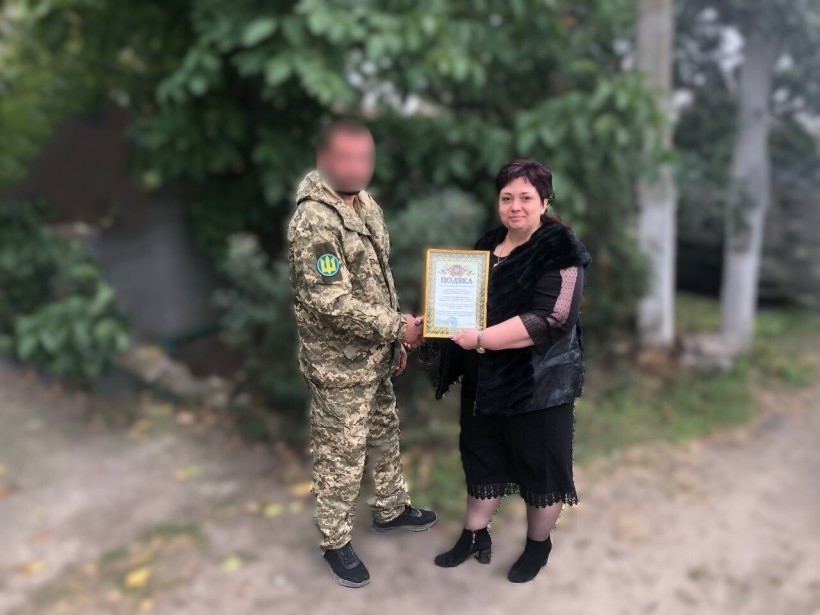 Начальниця Мирненської СВА Надія Сердюкова відвідала наших воїнів у прифронтовій зоні