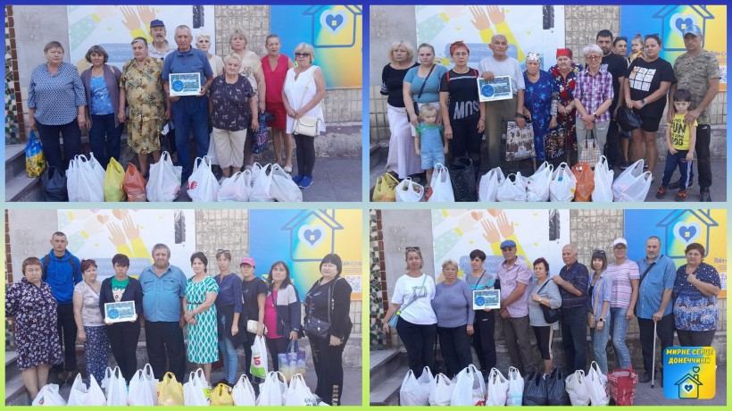 300 продуктових наборів для внутрішньо переміщених осіб — допомога від «Мирного серця Донеччини»