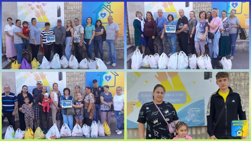 300 продуктових наборів для внутрішньо переміщених осіб — допомога від «Мирного серця Донеччини»