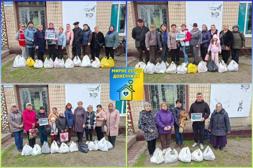 Організовано видачу продуктових наборів у Центрі підтримки ВПО "Мирне серце Донеччини"