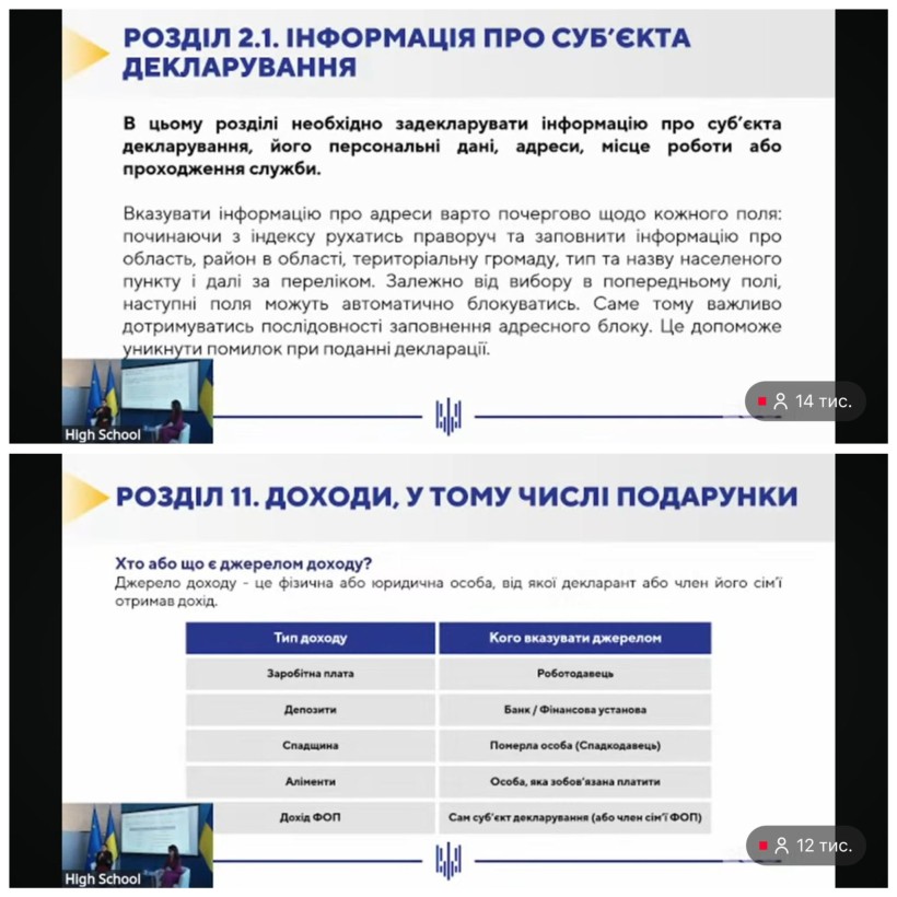 Працівники апарату та структурних підрозділів Мирненської СВА долучилися до вебінару щодо електронного декларування