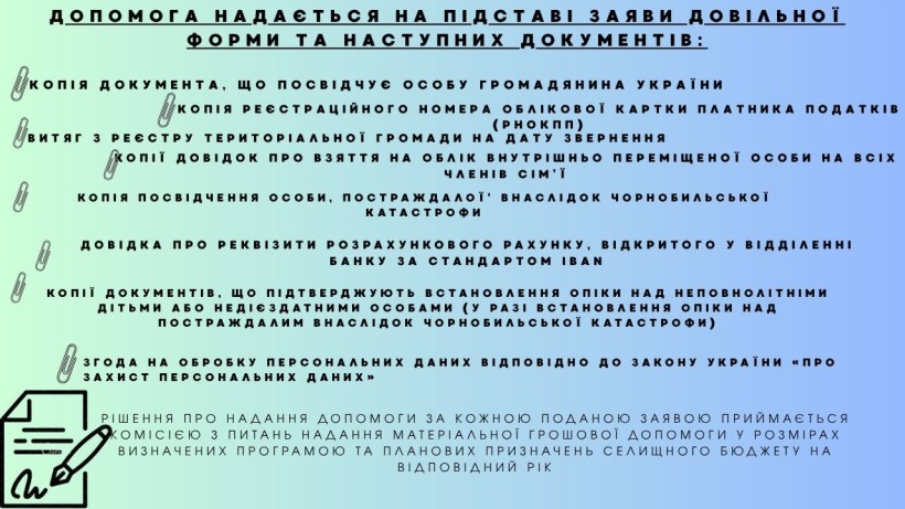 Матеріальна допомога особам, постраждалим внаслідок Чорнобильської катастрофи