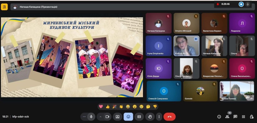 Відбулася онлайн-зустріч розмовного клубу «Я з України» на тему: «Культурна Україна очима Мирненської громади»
